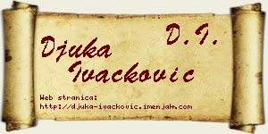 Đuka Ivačković vizit kartica